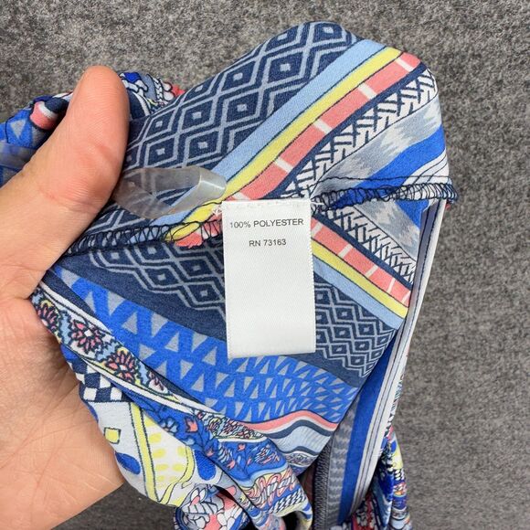 Flin & Moss Skirt Women XL Blue Striped Maxi Long Mid Rise Pull On Elastic Waist - Picture 6 of 7